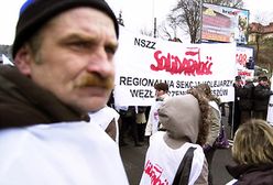 Protest związkowców "Solidarności"