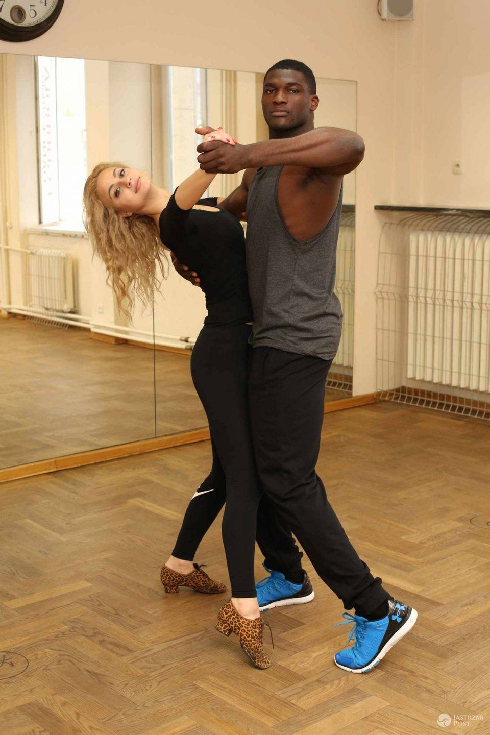 Trening Taniec z Gwiazdami, 02.2016, fot.WBF, na zdj. Izuagbe Ugonoh, Hanna Zudziewicz
