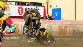 Upadek Patryka Dolnego podczas meczu Renault Zdunek Wybrzeże Gdańsk - Polonia Piła