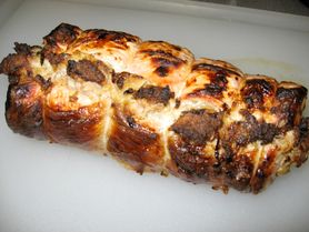 Pieczona cała polędwica wieprzowa (mięso i tłuszcz)