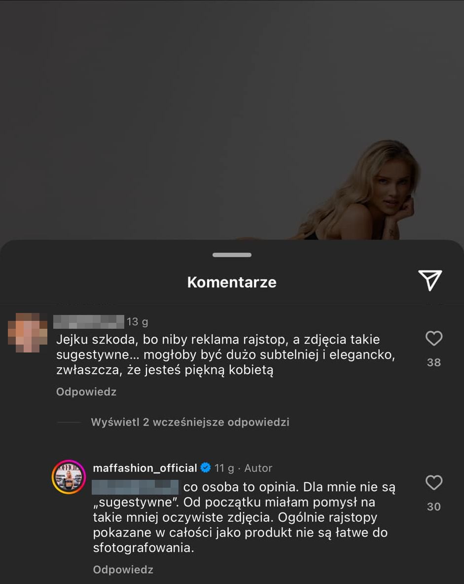 Maffashion odpowiada na komentarz internautki