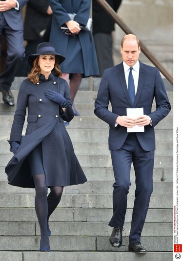 Kate Middleton, książę William, książę Harry i Adele podczas krajowego nabożeństwa żałobnego