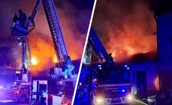 Potężny pożar w Małopolsce. Ogień trawił zakład stolarski