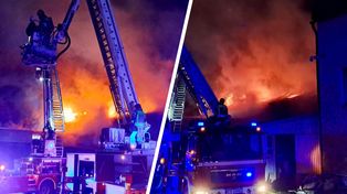 Potężny pożar w Małopolsce. Ogień trawił zakład stolarski