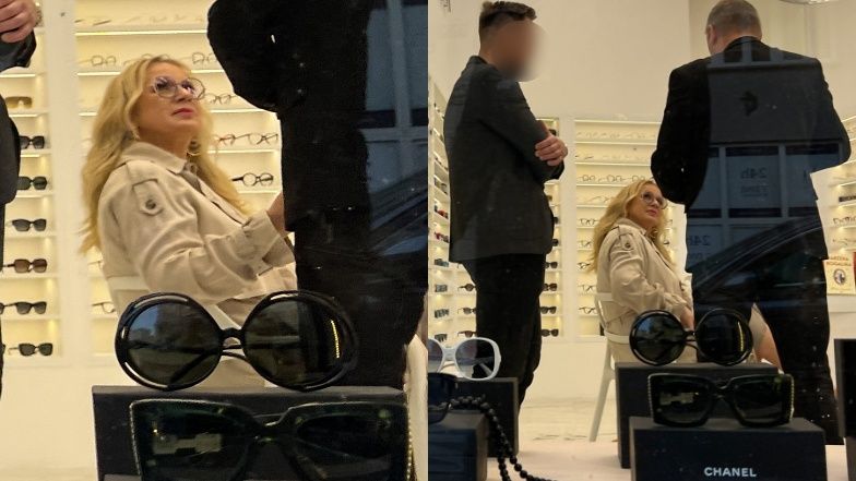 Marzena Rogalska na spotkaniu autorskim w butiku z okularami. Przyszła zaledwie garstka osób