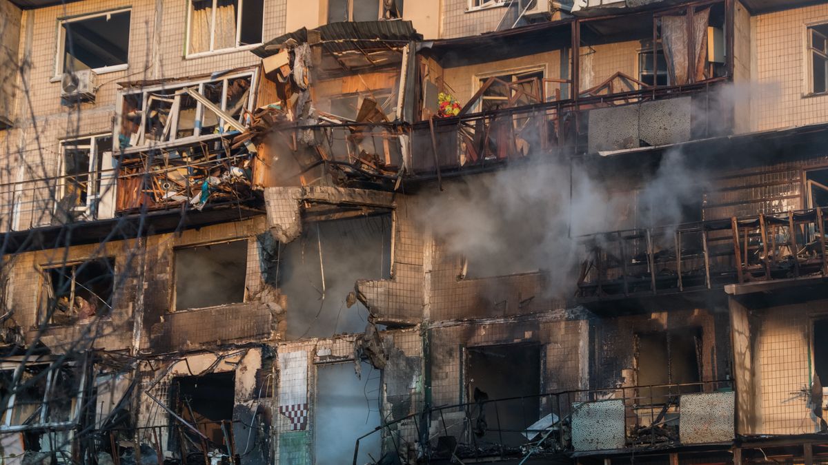 zniszczenia po rosyjskim ataku
