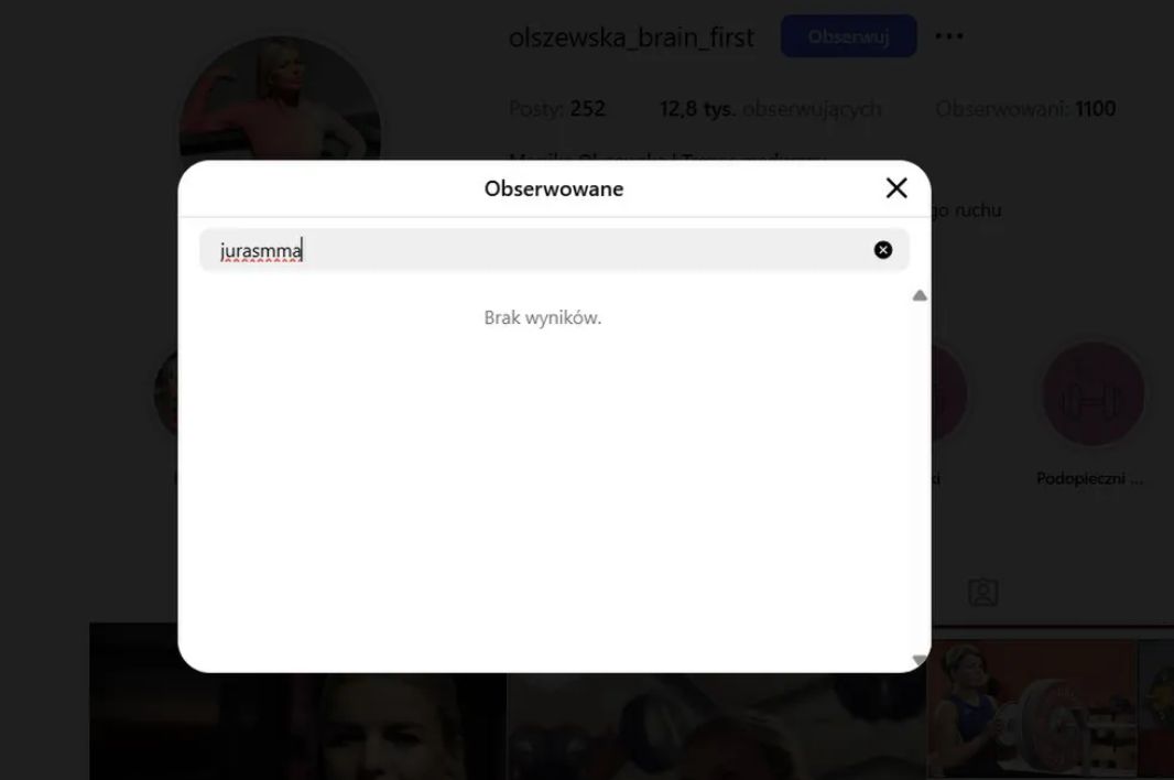 Profil Moniki Olszewskiej na Instagramie