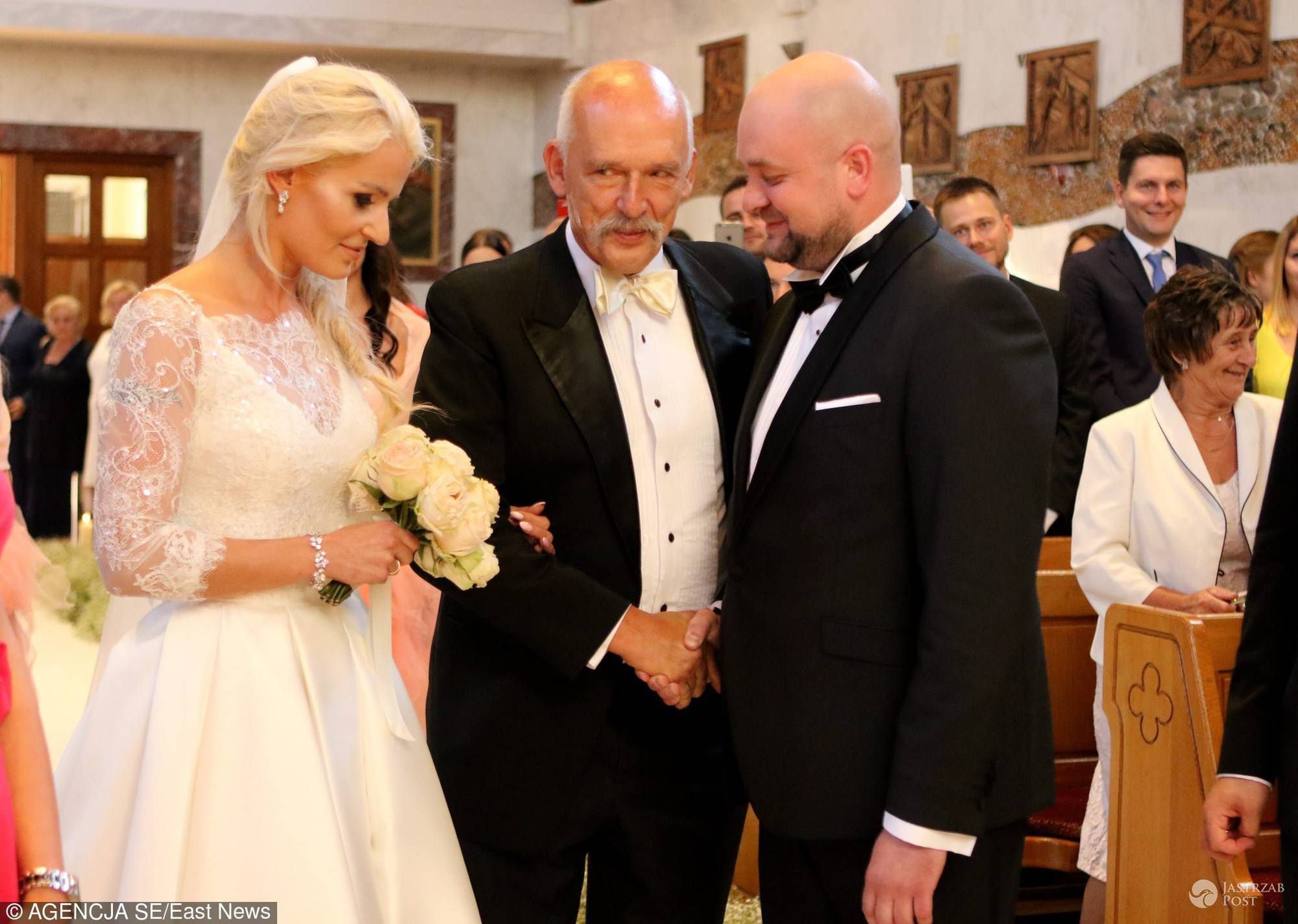 Korynna Korwin-Mikke w sukni ślubnej