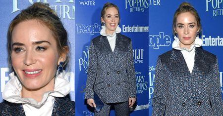 Zgrzana Emily Blunt promuje film na nowojorskiej ściance