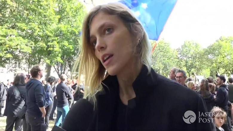 Anja Rubik przed ambasadą RP w Paryżu