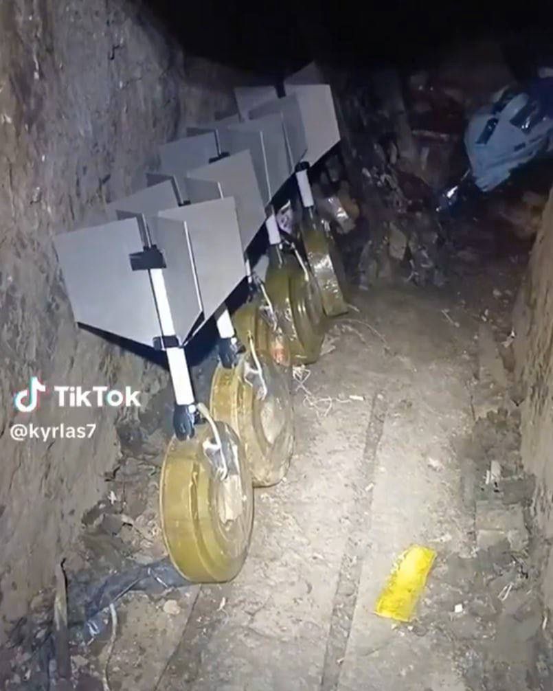 Modified TM-62 anti-tank mines used as bombs.