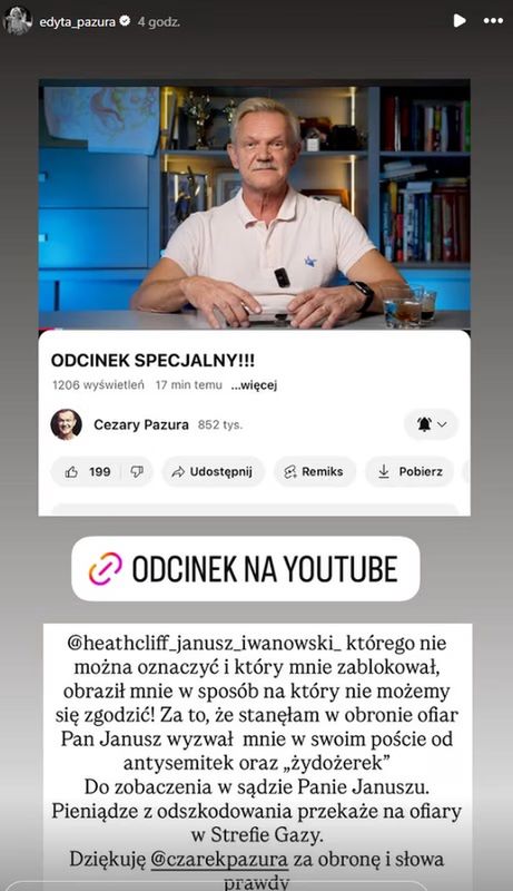 Edyta Pazura zapowiedziała pozew wobec producenta.
