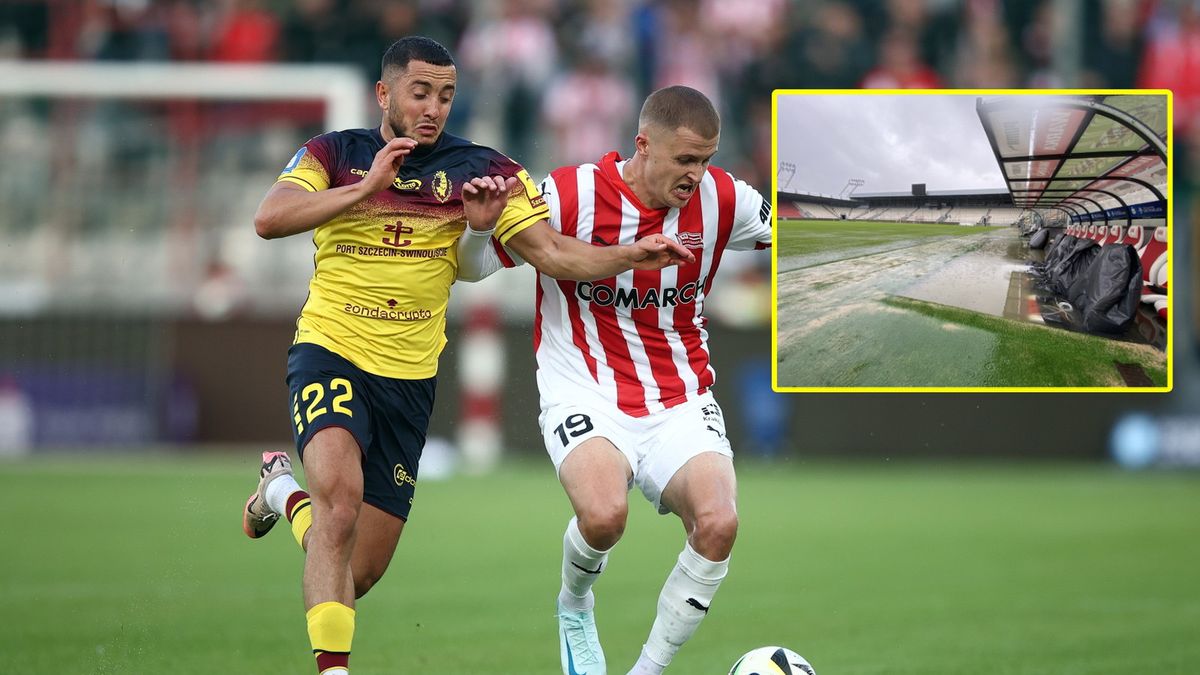 Materiały prasowe / Na głównym zdjęciu: mecz Cracovia - Pogoń (PAP/Łukasz Gągulski), w ramce: stadion w Krakowie (X/Marzena Młynarczyk-Warwas)