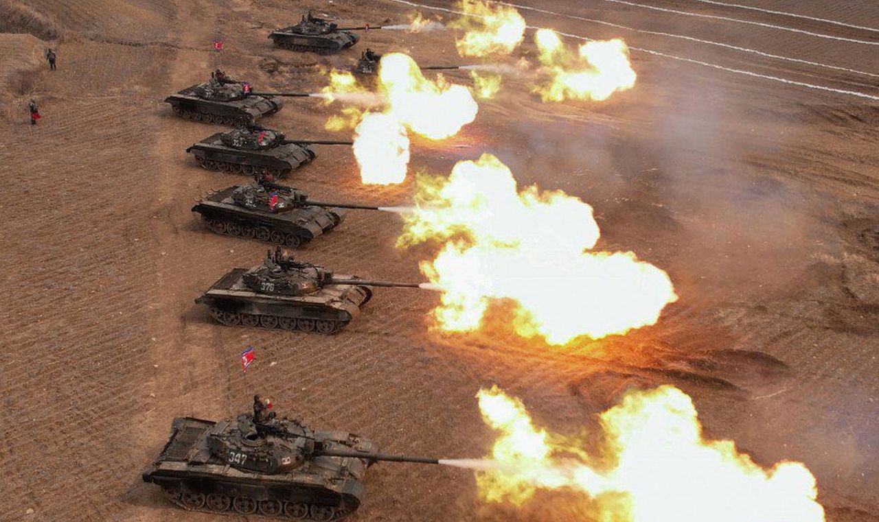 North Korea's tanks during exercises