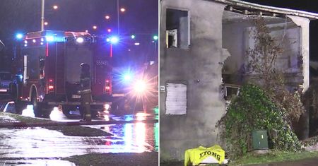 Runęła ściana budynku w Pile. Strażacy od razu szukali ofiar