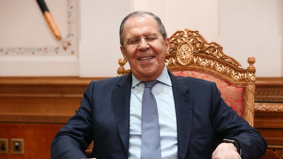 Siergiej ?awrow z wizyt? w OmanieRussian Foreign Minister Sergei Lavrov attends a meeting with Oman's Deputy Prime Minister in Muscat on May 11, 2022. (Photo by Handout / various sources / AFP) / RESTRICTED TO EDITORIAL USE - MANDATORY CREDIT "AFP PHOTO / Russian Foreign Ministry / handout" - NO MARKETING NO ADVERTISING CAMPAIGNS - DISTRIBUTED AS A SERVICE TO CLIENTSHANDOUT