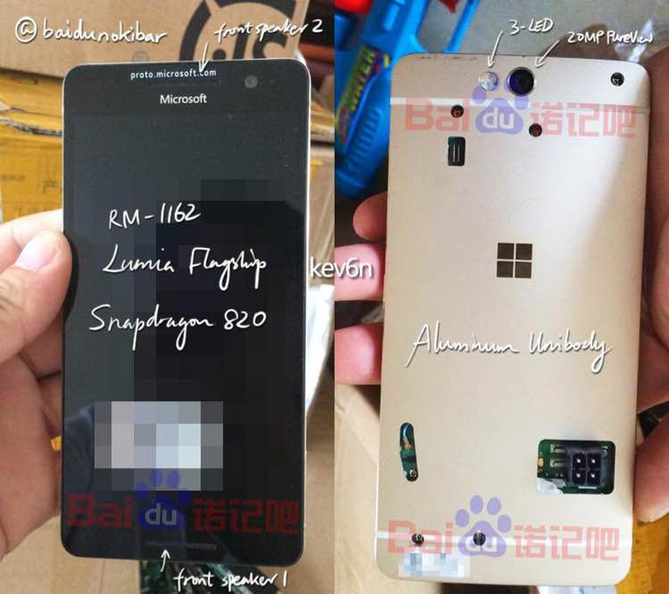 Lumia 960 prototyp, źródło: forum Baidu