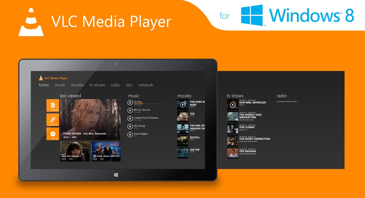 Koncept VLC na Windows Modern(autor: MetroUX)