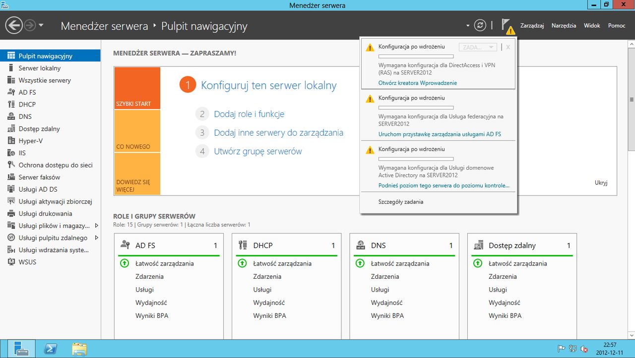 Czas na Windows Server 2012 cz.5 - Konfiguracja Active Directory