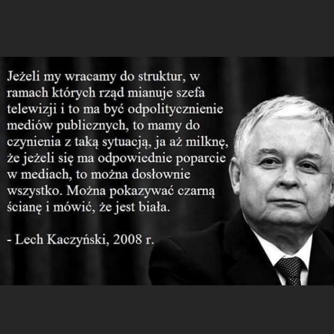 Małgorzata Rozenek - media bez wyboru, cytuje Lecha Kaczyńskiego