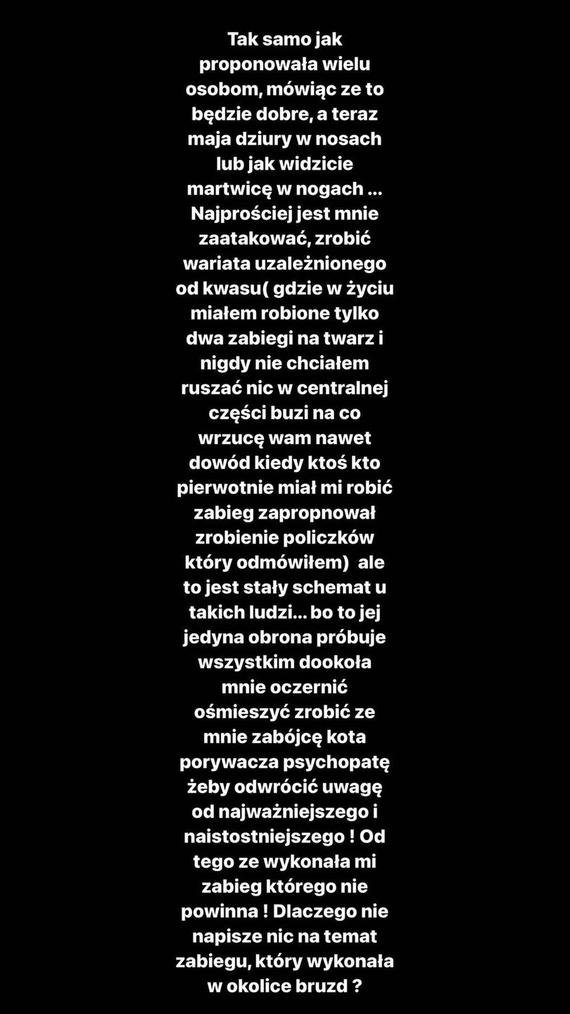 Paweł z "Love Island" odpowiada kosmetolog