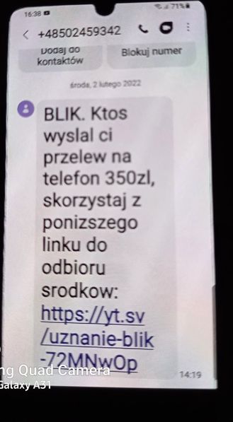 Fałszywy SMS