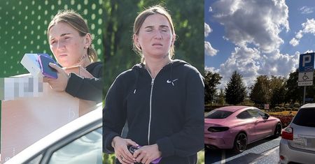Marta Linkiewicz parkuje na miejscu dla niepełnosprawnych różowego mercedesa za ponad 130 TYSIĘCY ZŁOTYCH i pędzi po paczki (ZDJĘCIA)