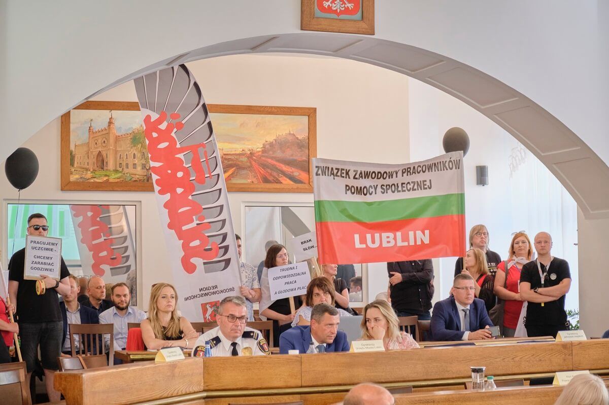 Protest pracowników MOPR-u Lublin 23 czerwca