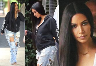 Kim Kardashian wraca do "normalnego życia"… w podartych spodniach (ZDJĘCIA)