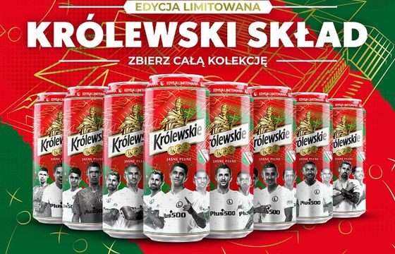 Zawodnicy Legii Warszawa po raz pierwszy na etykietach piwa Królewskie