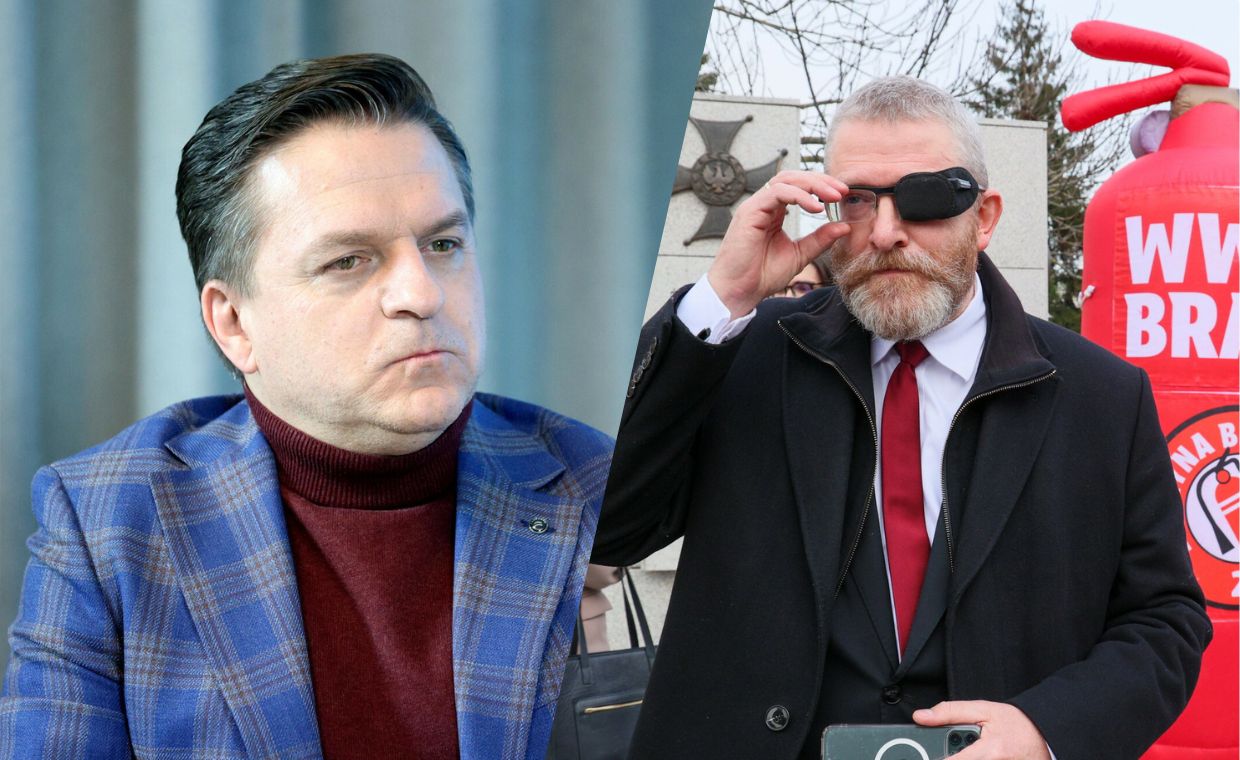 wiadomości,aktualności,WP Wiadomości Rymanowski na plakacie z Braunem. Dziennikarz wyjaśnia