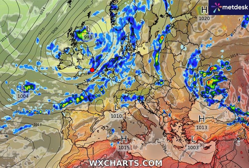 Początek dużej zmiany. Zaczyna się od burz. Upały na mapach