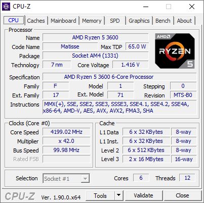 AMD Ryzen 5 3600 - podkręcanie procesora