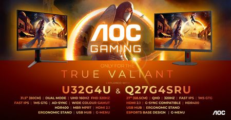 AGON by AOC prezentuje dwa nowe monitory z serii AOC GAMING – Q27G4SRU oraz U32G4U