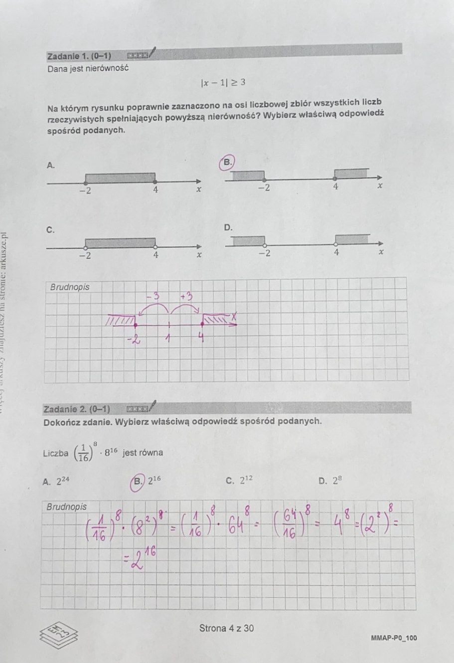 Matura z matematyki, poziom podstawowy