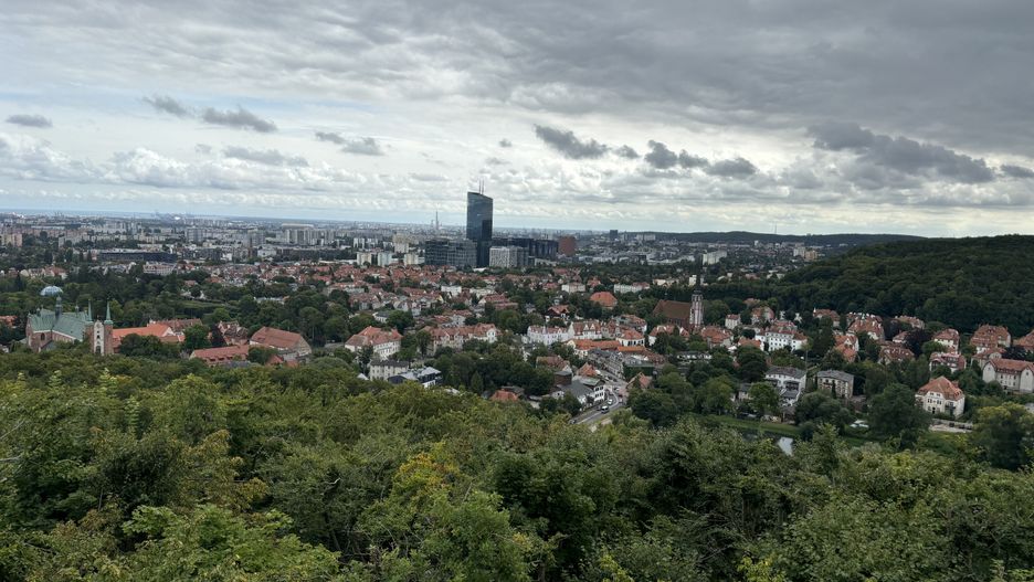 Widok z punktu widokowego na Gdańsk