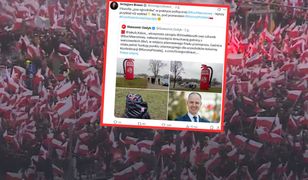 Symbol Brauna na błoniach stadionu. Narodowcy wezwali policję