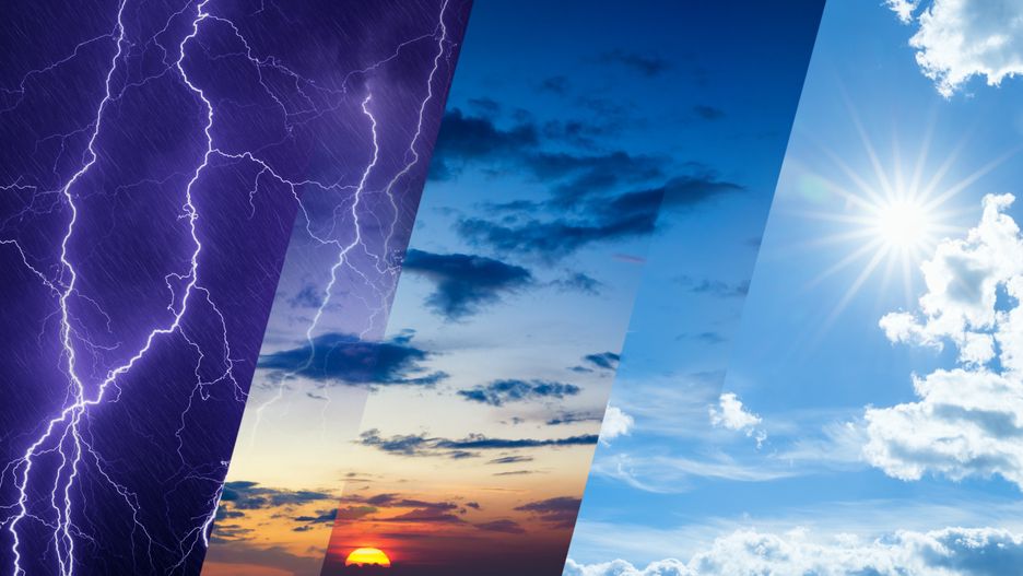 Weather forecast concept, climate change background, collage of sky image with variety weather conditions - bright sun and blue sky, dark stormy sky with lightnings, glowing sunset
Igor Zhuravlov
atmosphere, storm, cloudy, background, blue, bright, change, climate, cloud, collage, dark, day, different, environment, evening, flare, forecast, light, lightning, metcast, meteorology, nature, night, opposite, rain, science, scientific, shine, shiny, sky, stormy, sun, sunbeam, sunlight, sunset, sunshine, thunderbolt, thunderstorm, time, vibrant, weather, weather forecast