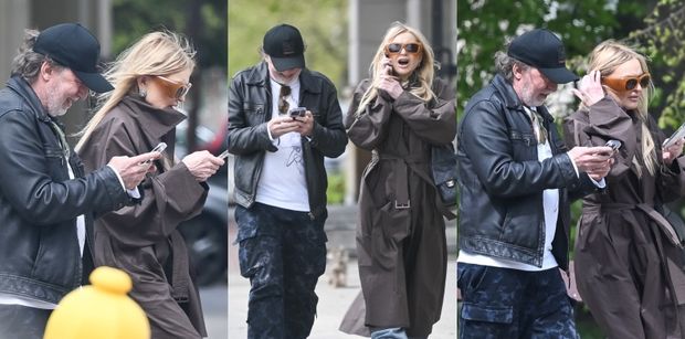 Monika Olejnik i jej ukochany przyłapani podczas spaceru. Romantyczna randka "w telefonach"? (ZDJĘCIA)