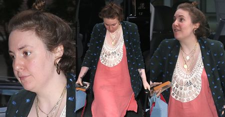 Lena Dunham kusi sutkiem w koszuli nocnej