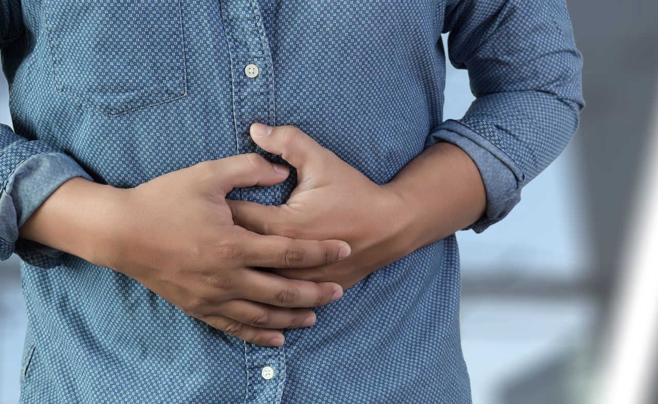 Midsection Of Man Touching Abdomen While Standing Against White Background
Nipitphon Na Chiangmai / EyeEm