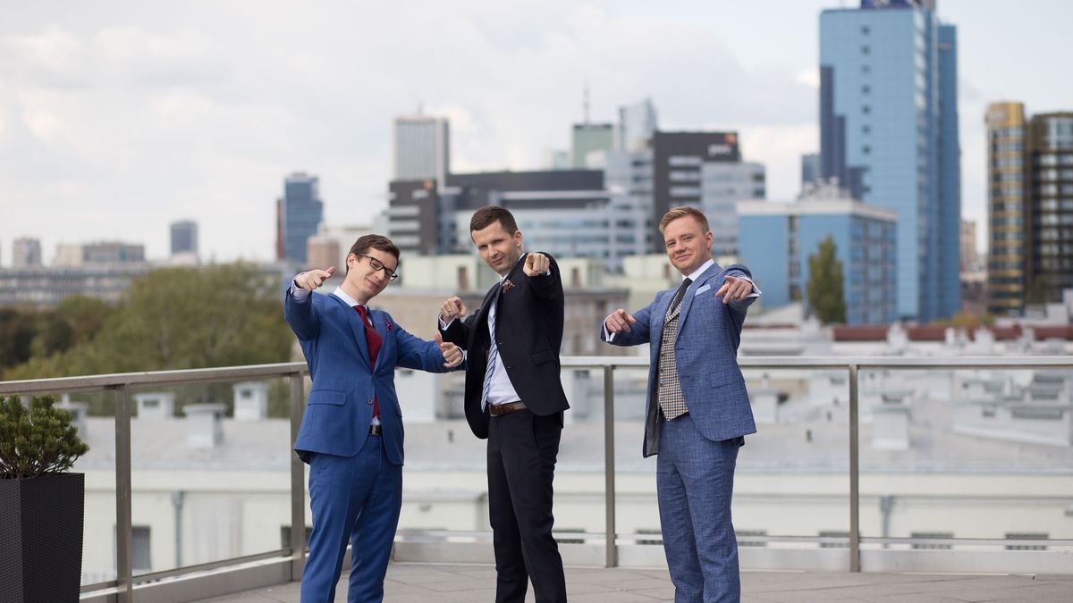 Założyciele startupu SentiOne - Michał Brzezicki, Kamil Bargiel i Bartosz Baziński
