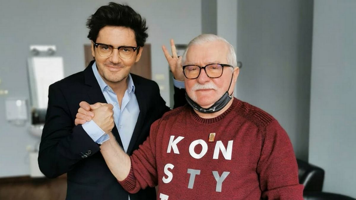 Kuba Wojewódzki i Lech Wałęsa.