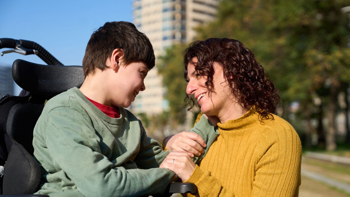 Happy mother holding hands with her son with disability in wheelchair outdoors in a park - cerebral palsy concept
Mother and child smiling and holding hands, enjoying a sunny day in the park, celebrating family and overcoming disability challenges
alvarog1970
cerebral palsy, disability, wheelchair, mother, son, child, family, park, outdoors, holding hands, love, care, support, happy, smiling, togetherness, hope, rehabilitation, special needs, childhood, parenting, down syndrome, autism, inclusive, diversity, accessibility, assistance, medical, healthcare, therapy, recovery, positive, emotion, relationship, lifestyle, sunlight, nature, day, urban, city, communication, empathy, cerebral palsy, disability, wheelchair, mother, son, child, family, park, outdoors, holding hands, love, care, support, happy, smiling, togetherness, hope, rehabilitation, special needs, childhood, parenting, down syndrome, autism, inclusive, diversity, accessibility, assistance, medical, healthcare, therapy, recovery, positive, emotion, relationship, lifestyle, sunlight, nature, day, urban, city, communication, empathy