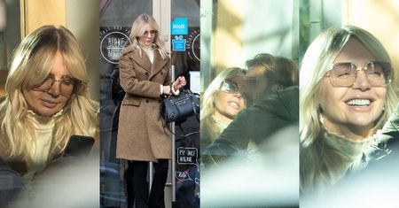 Rozanielona Agnieszka Woźniak-Starak dyskutuje przy kawce z tajemniczym nieznajomym (ZDJĘCIA)