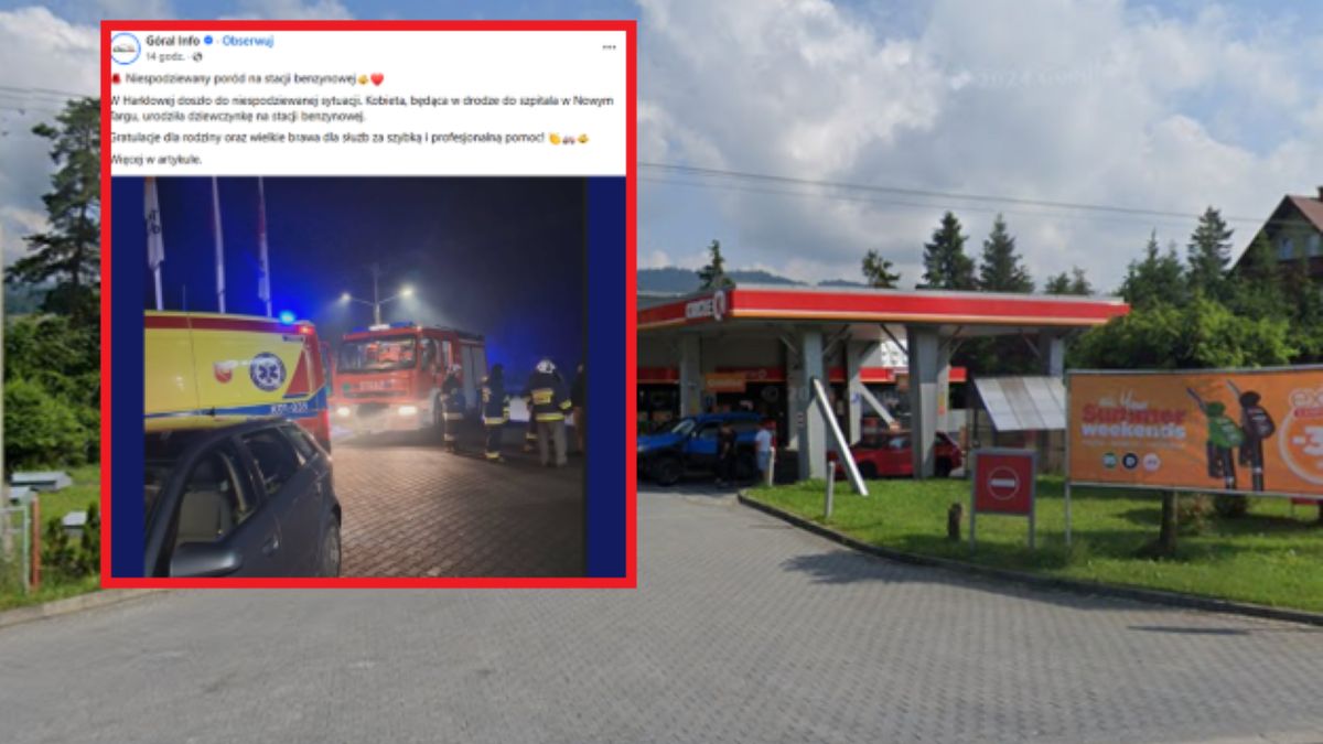 Niezwykły poród na stacji beznzynowej