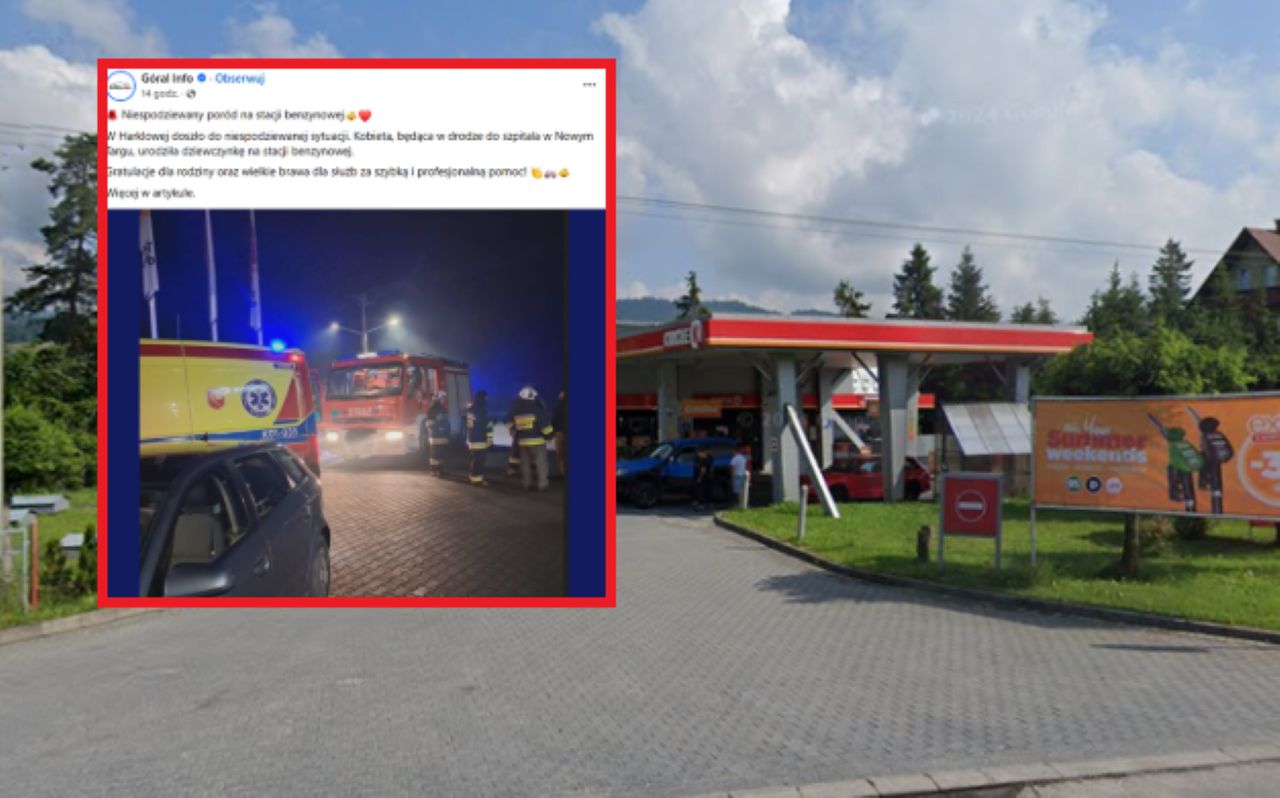 Niezwykły poród. Dziecko przyszło na świat na stacji benzynowej w Haklowej