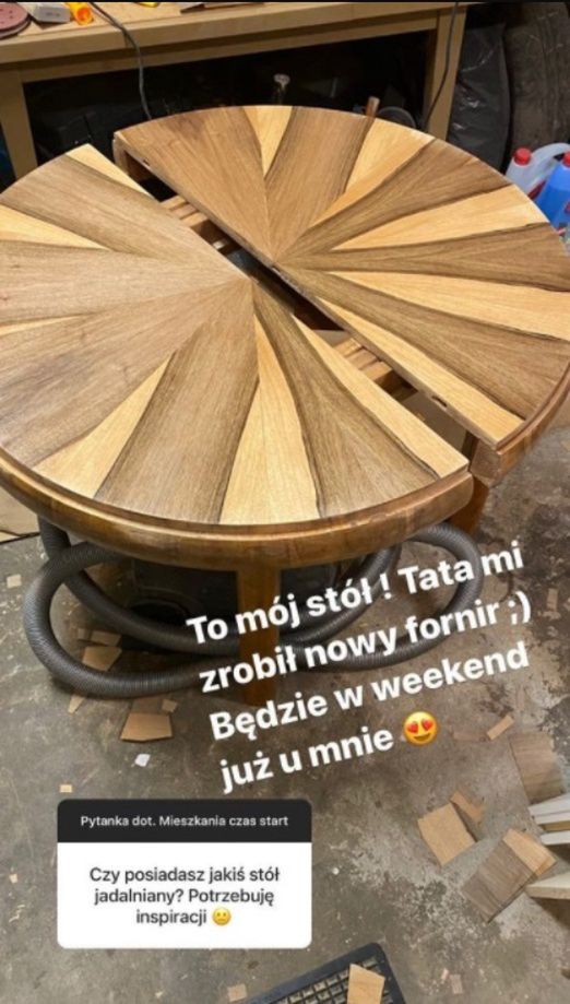 Marta Wierzbicka pochwaliła się stołem.