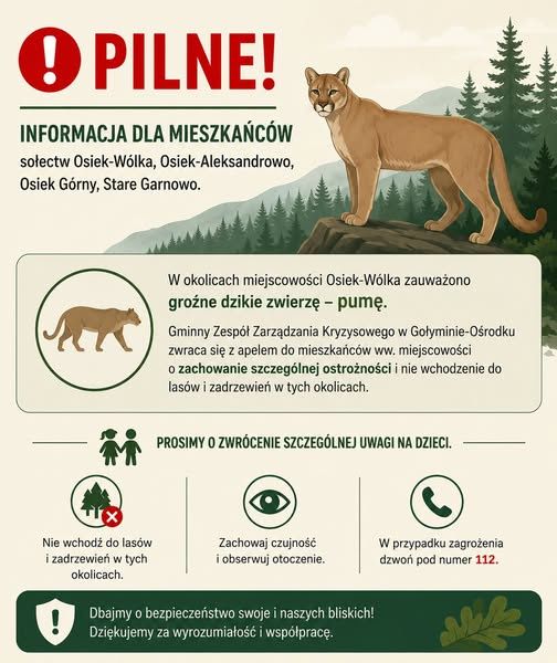 Puma w powiecie ciechanowskim 