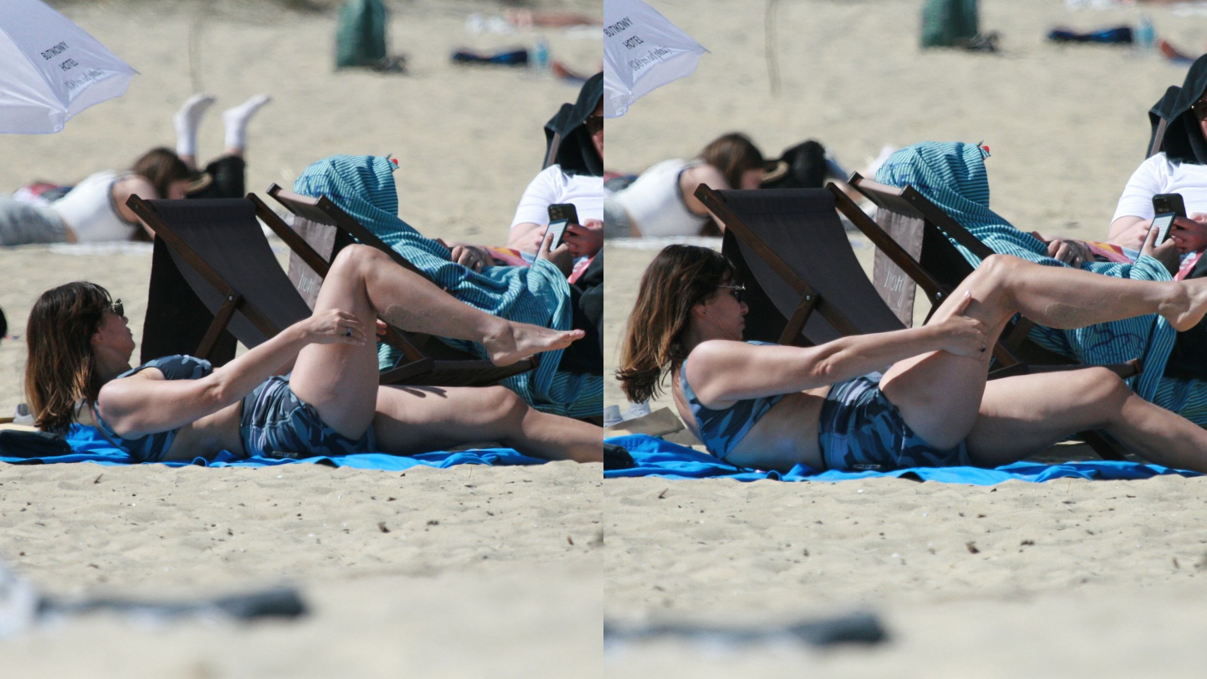 65-letnia Grażyna Wolszczak wygrzewa się na plaży w Sopocie